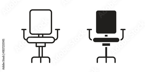 Office chair icons set. Simple set of vector illustrations