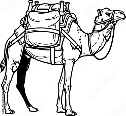 arid odyssey a stoic voyagers emblem of enduring desert passage, isolated on transparent background