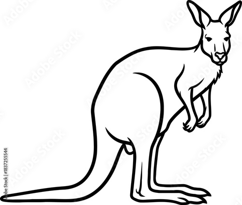 bounding spirit an iconic outline of australias leaping legend, isolated on transparent background