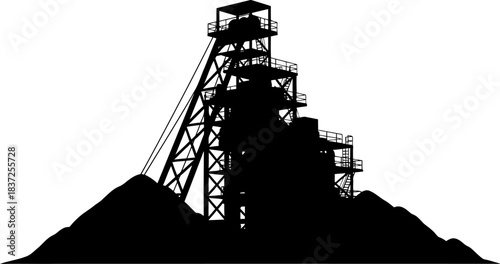 gateway to riches industrial might unveiling earths veiled treasures, isolated on transparent background