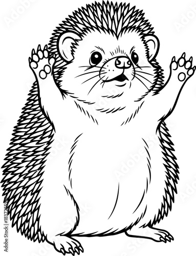 joyful quills an animated hedgehogs enthusiastic hello, spreading whimsy and warmth, isolated on transparent background