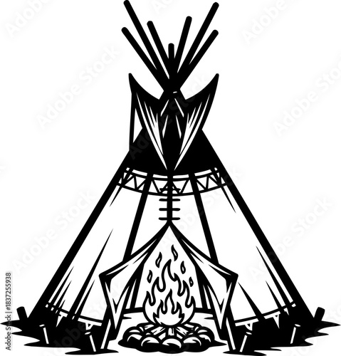 nomads embrace a timeless symbol of wild spirit and comfort, isolated on transparent background