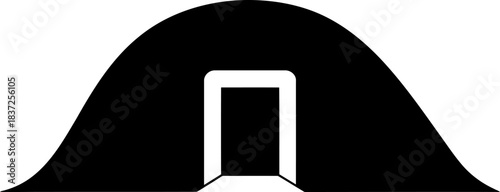 sanctuary gateway minimalist shelter inviting new beginnings and peaceful retreat, isolated on transparent background