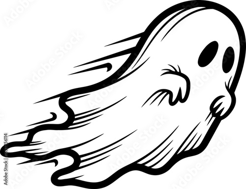 spectral sprint a playful phantoms dash through the ethereal realm, isolated on transparent background