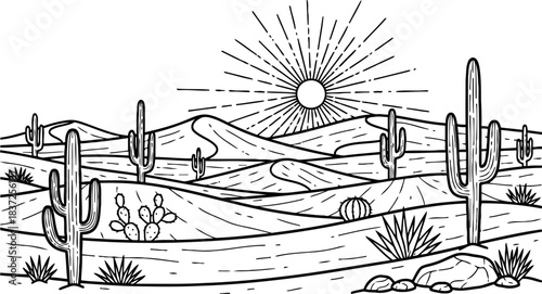 sunkissed horizons a timeless desert saga etched by light and arid beauty, isolated on transparent background