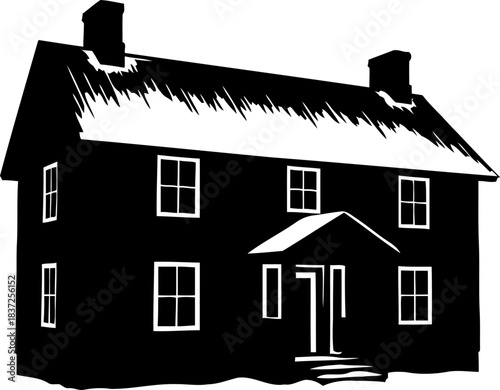 timeless abode classic silhouette capturing the spirit of hearth and home, isolated on transparent background