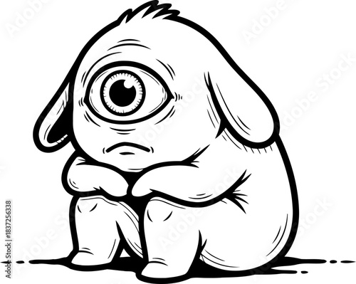 watcher in waiting a curious hearts solitary journey of reflection, isolated on transparent background