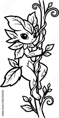 whispers of the woodland a budding spirits gentle ascent through natures embrace, isolated on transparent background