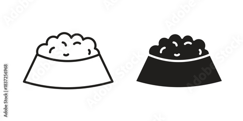 Pet food icons set. Simple set of vector illustrations
