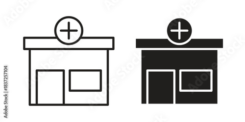 Pharmacy icons set. Simple set of vector illustrations