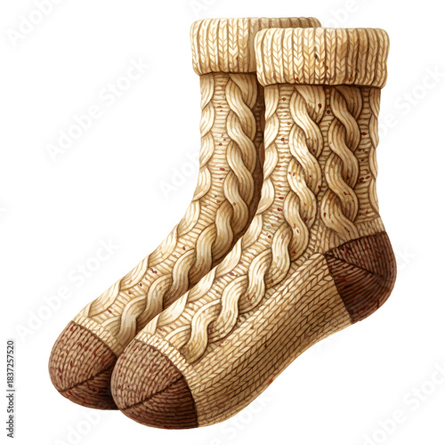 Knitted Winter Socks – Cozy Wool Cable Knit Design