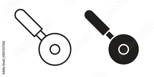 Pizza Slicer icons set. Simple set of vector illustrations