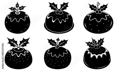 christmas fruitcake vector