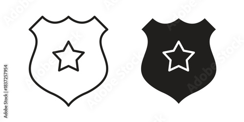 Police badge icons set. Simple set of vector illustrations