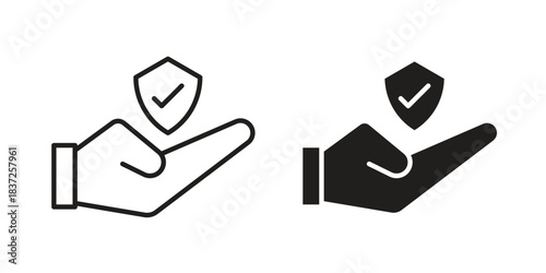 Policyholder icons set. Simple set of vector illustrations