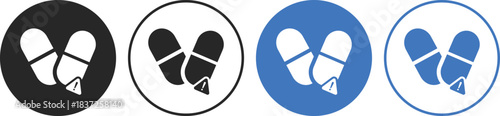 Overdose icon set. Drug Toxicity Warning symbols. Drug Safety and Harm Reduction icons collection