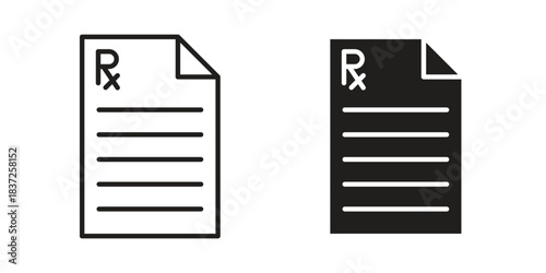 Prescription icons set. Simple set of vector illustrations
