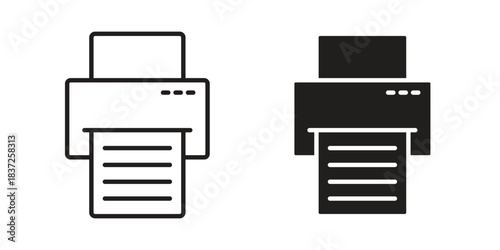 Printer icons set. Simple set of vector illustrations