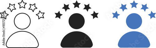 Customer satisfaction icon set.  Feedback and Rating Symbols. User Experience and Review Rating icons collection