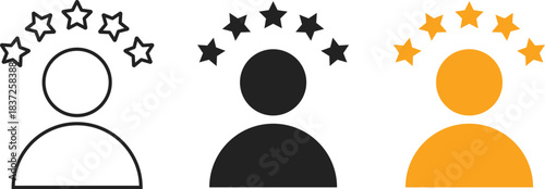 Customer satisfaction icon set.  Feedback and Rating Symbols. User Experience and Review Rating icons collection