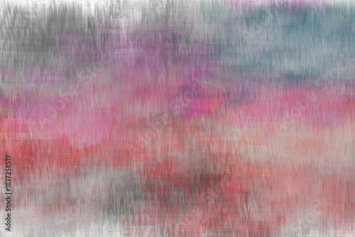 Abstract textured background with vertical brush strokes in shades of pink red gray and blue image