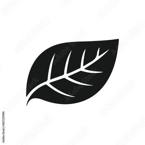 a simple yet elegant black leaf design is showcased presenting a striking botanical illustration silhouette