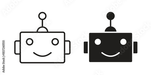 Robot icons set. Simple set of vector illustrations
