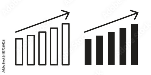 Sales growth icons set. Simple set of vector illustrations