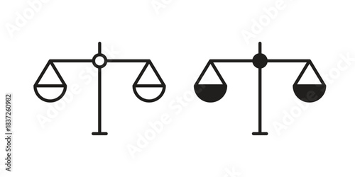 Scales icons set. Simple set of vector illustrations