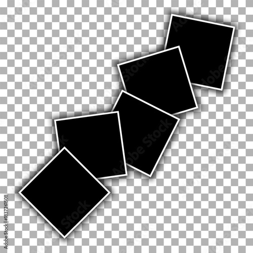 Background of realistic vector photo frames. Template retro photo design, Vector illustration. Eps 10