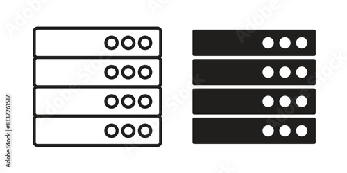 Server icons set. Simple set of vector illustrations