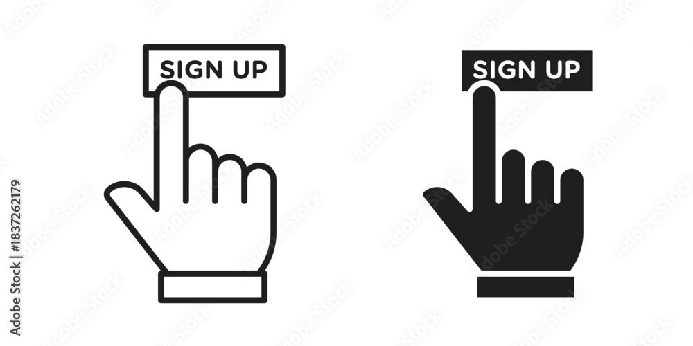 Fototapeta premium Sign up icons set. Simple set of vector illustrations