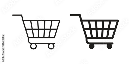 Shopping cart icons set. Simple set of vector illustrations