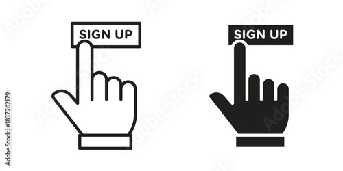 Sign up icons set. Simple set of vector illustrations