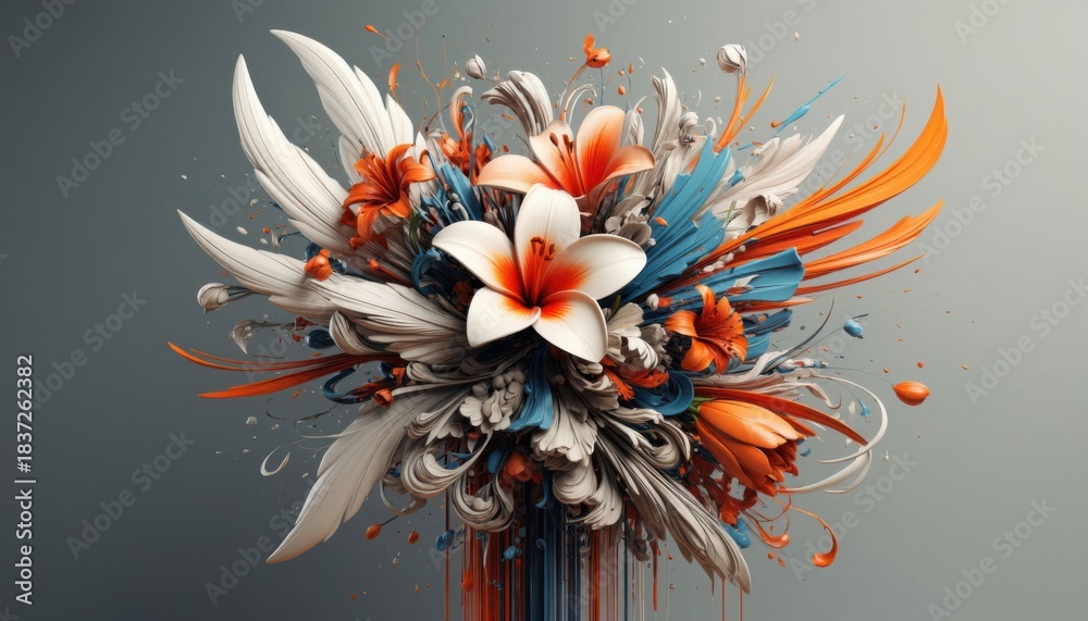 Obraz premium Colorful abstract flower explosion