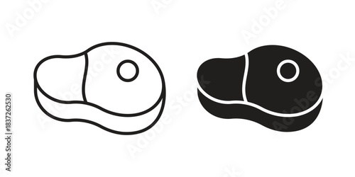 Steak icons set. Simple set of vector illustrations