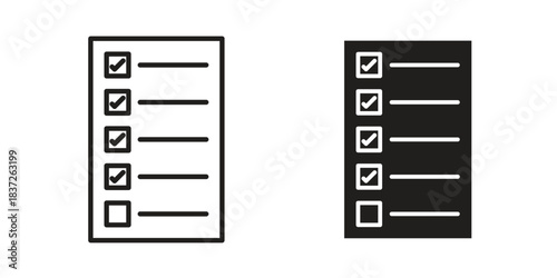 Task list icons set. Simple set of vector illustrations