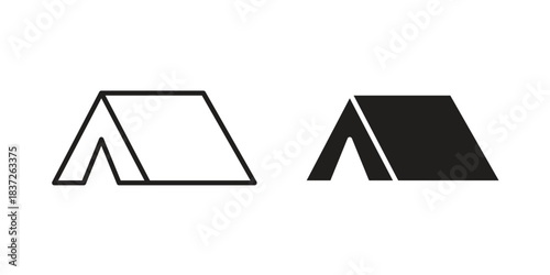 Tent icons set. Simple set of vector illustrations