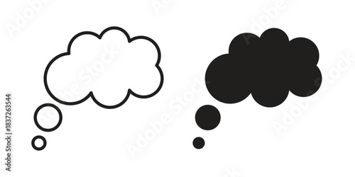 Think bubble icons set. Simple set of vector illustrations