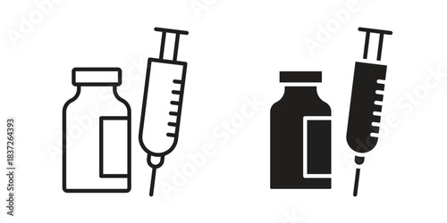 Vaccine vial icons set. Simple set of vector illustrations