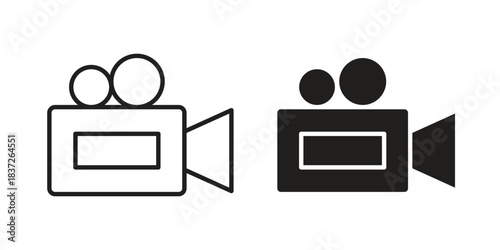 Video icons set. Simple set of vector illustrations