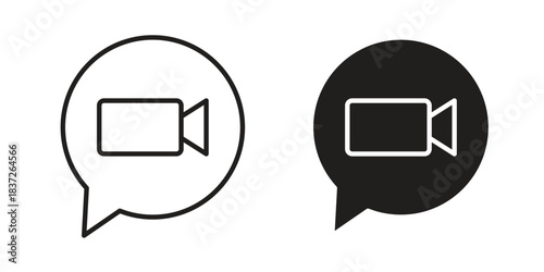 Video chat icons set. Simple set of vector illustrations