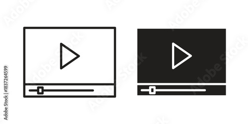 Video tutorial icons set. Simple set of vector illustrations