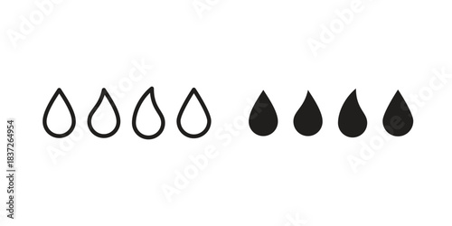Water drop shape icons set. Simple set of vector illustrations