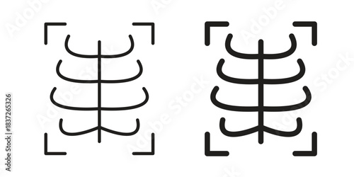 X-ray scan icons set. Simple set of vector illustrations