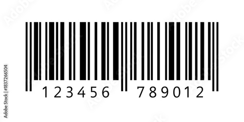 Barcode, bar code icon isolated on transparent background, simple example barcode vector icon, universal tag for scanning product