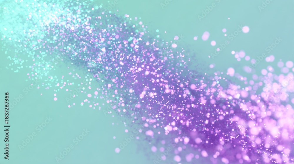 Obraz premium Abstract background showing a stream of purple and teal glitter bokeh