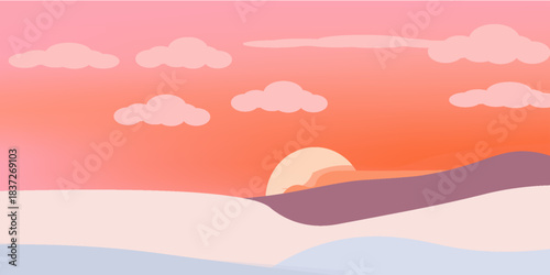 Sunset Background Illustration.