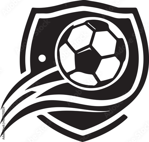  football logo silhouette vector white background .