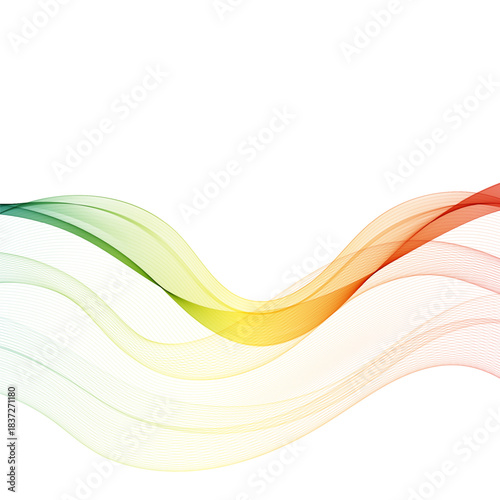 Colorful Design Element Gradient Wave Line Isolated on White Background. Abstract Transparent Smooth Wavy Horizontal Curved Line. Eps 10